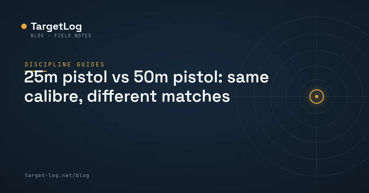 Cover illustration — 25m pistol vs 50m pistol: same calibre, different matches