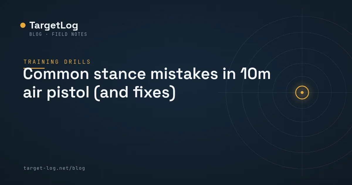 Cover illustration — Common stance mistakes in 10m air pistol (and fixes)