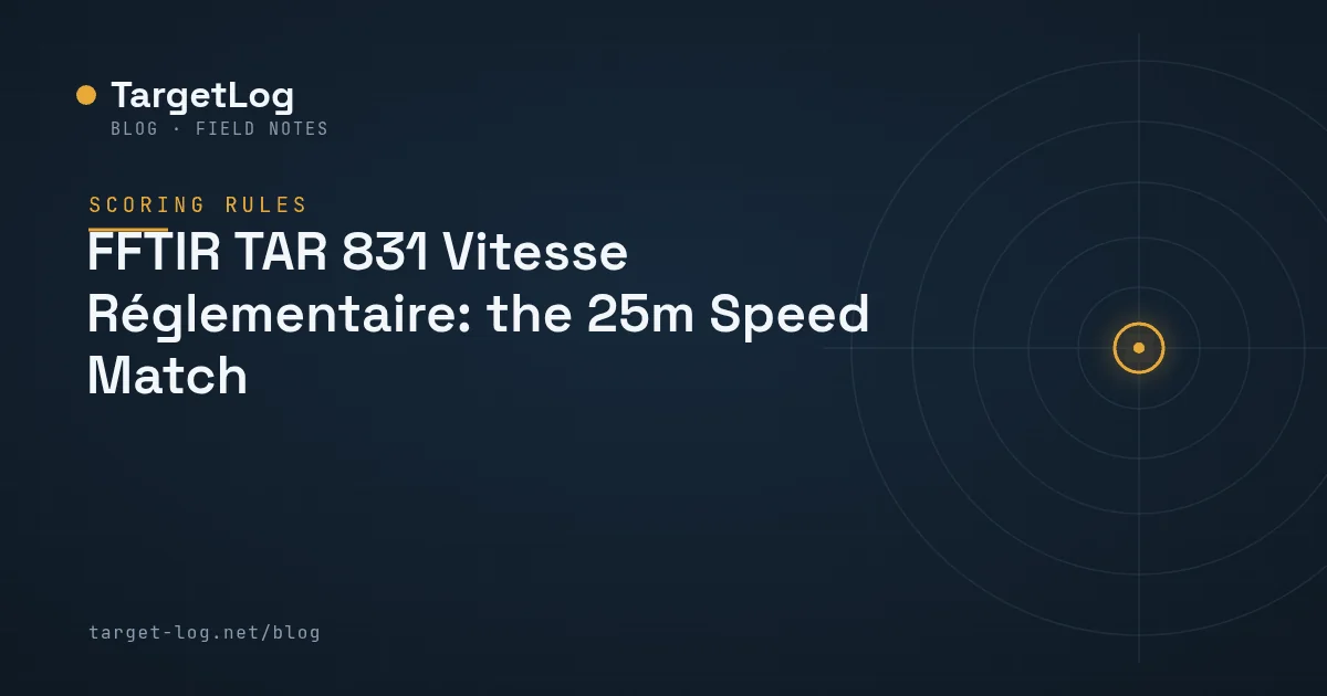 Cover illustration — FFTIR TAR 831 Vitesse Réglementaire: the 25m Speed Match