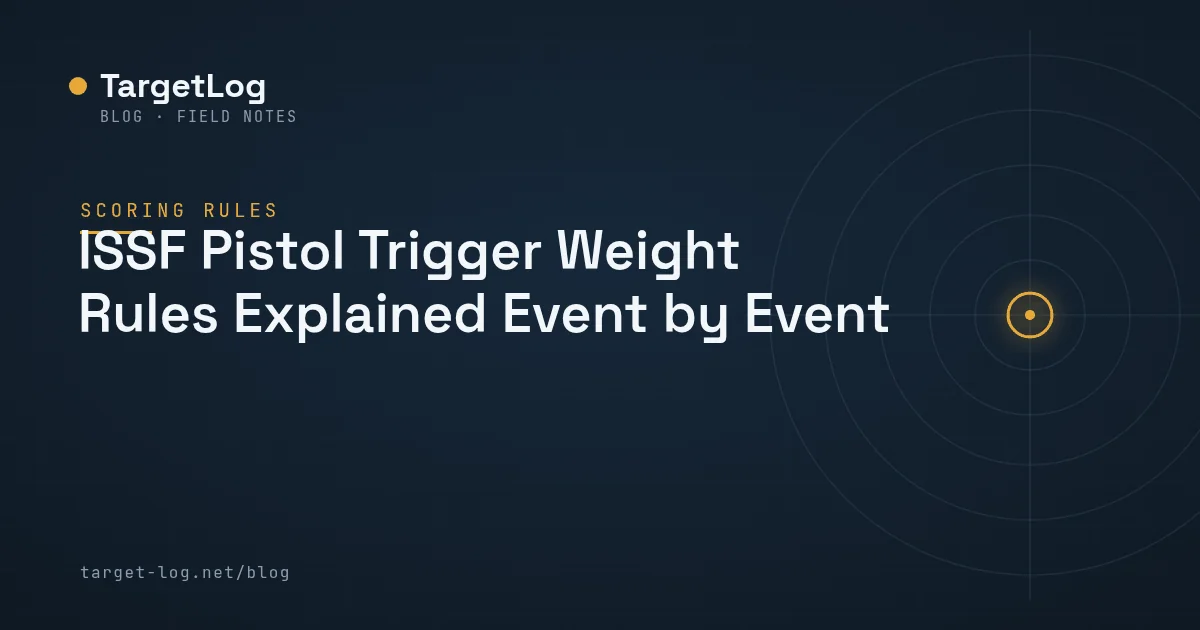 Cover illustration — ISSF Pistol Trigger Weight Rules Explained Event by Event